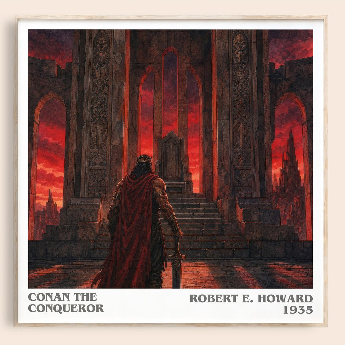 Conan The Conqueror literary book poster by Robert E. Howard – framed literary art print