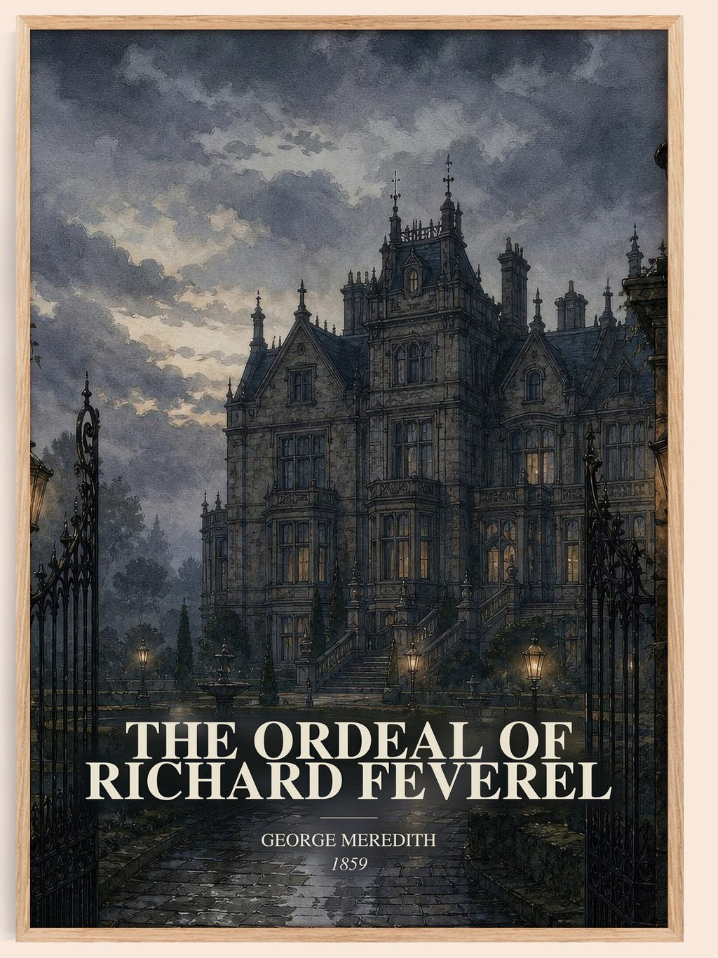The Ordeal Of Richard Feverel watercolour book poster by George Meredith – framed literary art print
