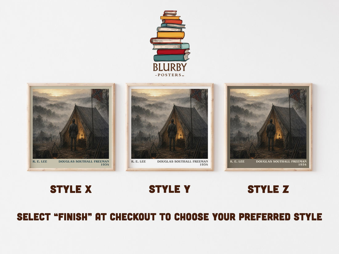 R. E. Lee literary print in frame leaning in hallway – non fiction wall art (mockup)