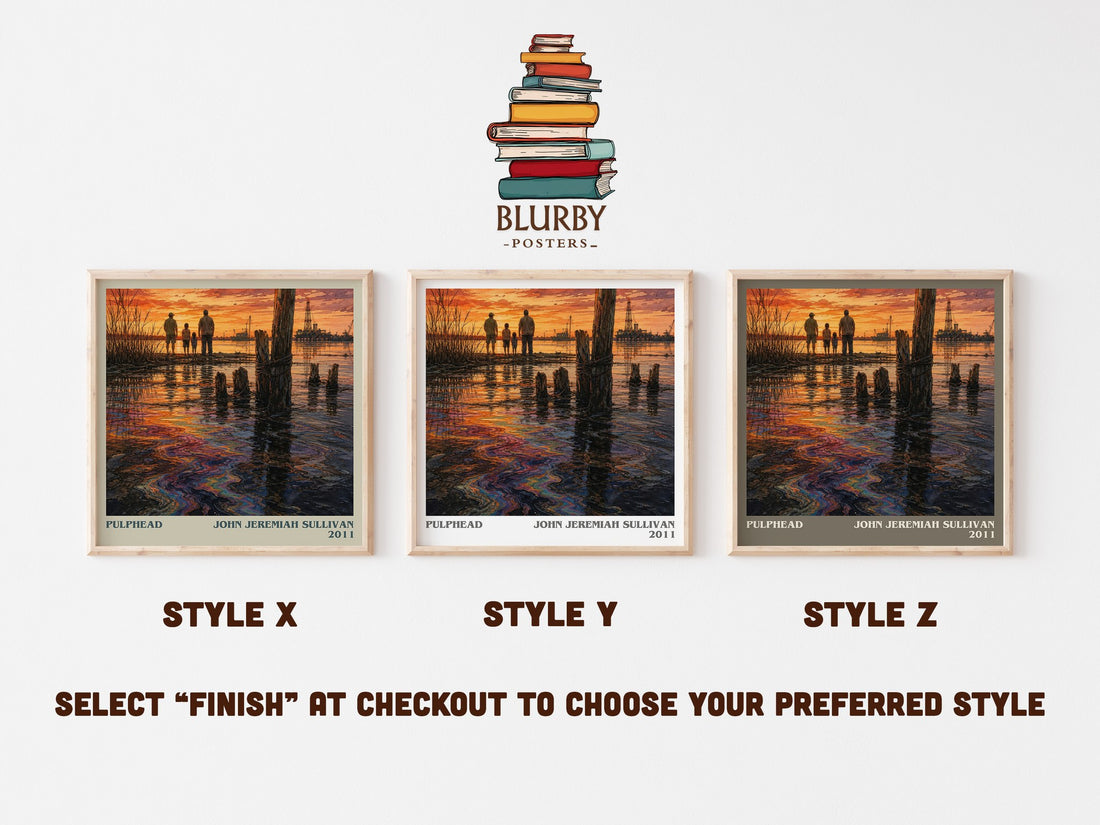 Pulphead literary print in frame leaning in hallway – non fiction wall art (mockup)