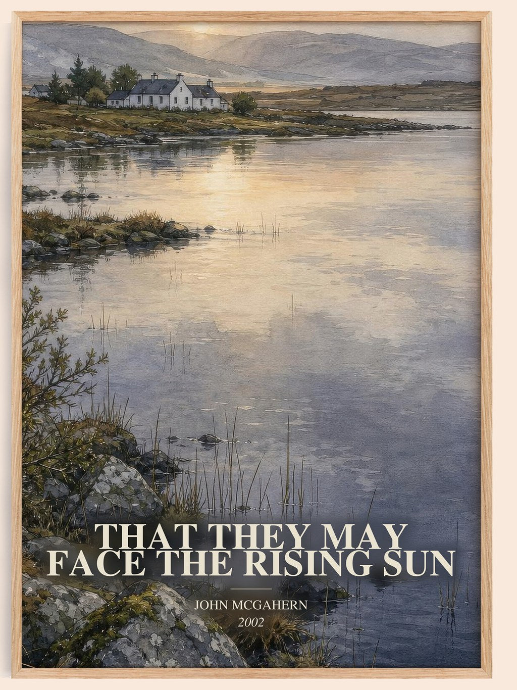 That They May Face the Rising Sun watercolour book poster by John McGahern – framed literary art print