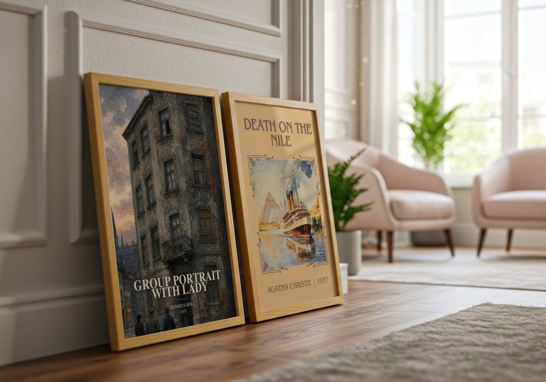 Group Portrait with Lady watercolour print framed by window – literary home decor