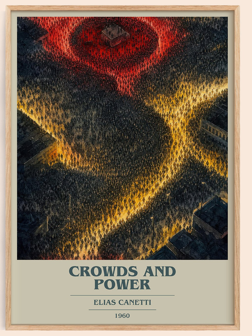 Crowds And Power book cover book poster by Elias Canetti – framed literary art print