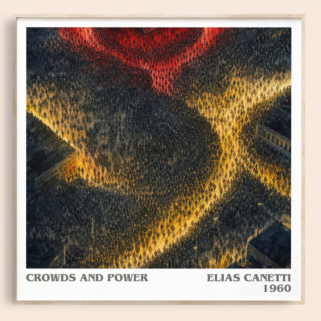 Crowds And Power literary book poster by Elias Canetti – framed literary art print