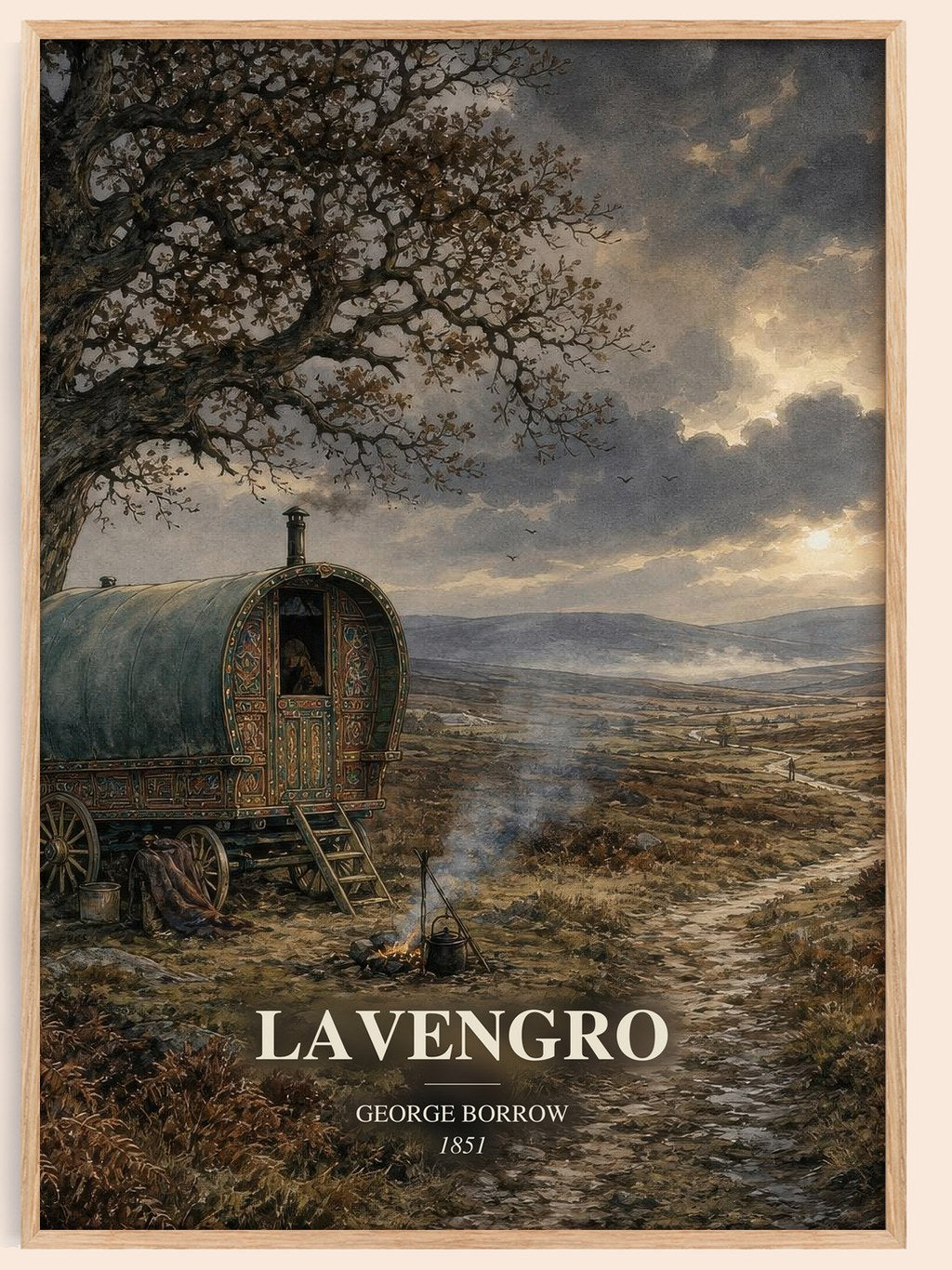 Lavengro watercolour book poster by George Borrow – framed literary art print