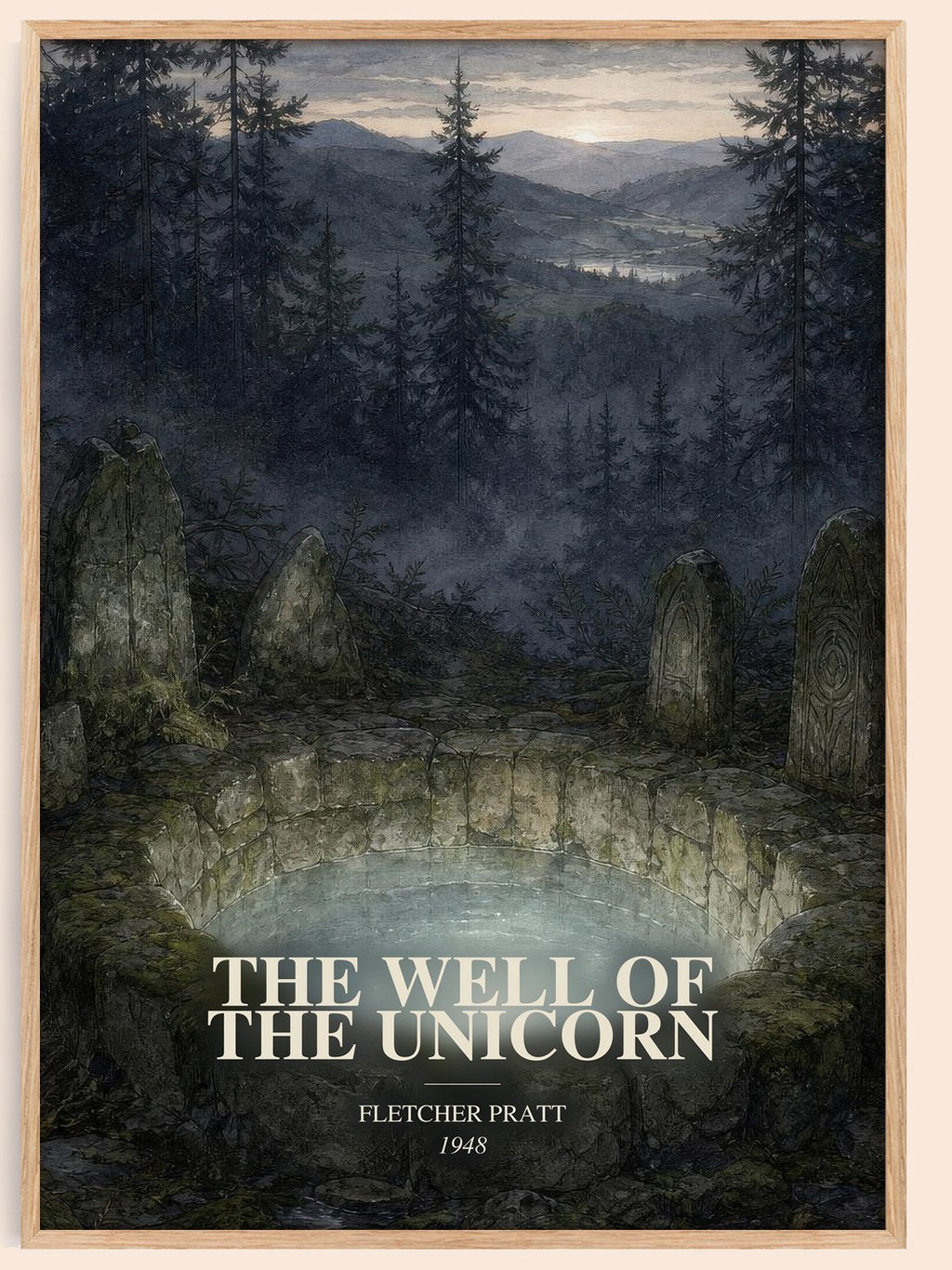 The Well Of The Unicorn watercolour book poster by Fletcher Pratt – framed literary art print
