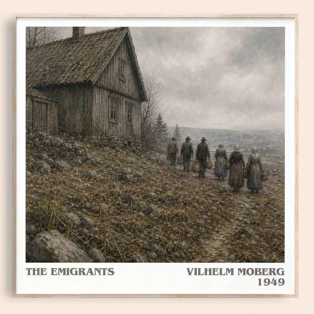 The Emigrants literary book poster by Vilhelm Moberg – framed literary art print