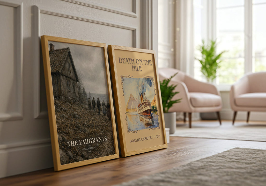 The Emigrants watercolour print framed by window – literary home decor
