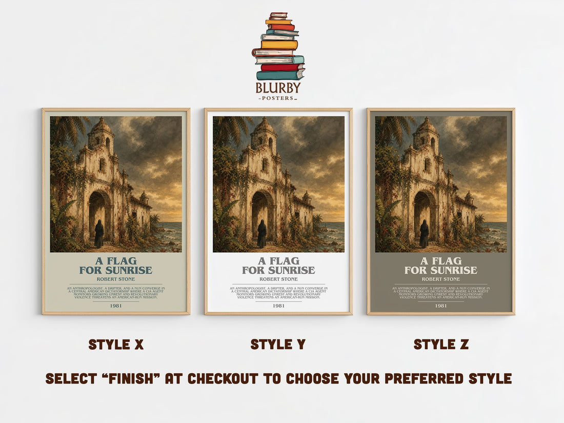 A Flag For Sunrise Bookish Wall Art by Robert Stone – Style X, Y and Z side by side – choose your finish