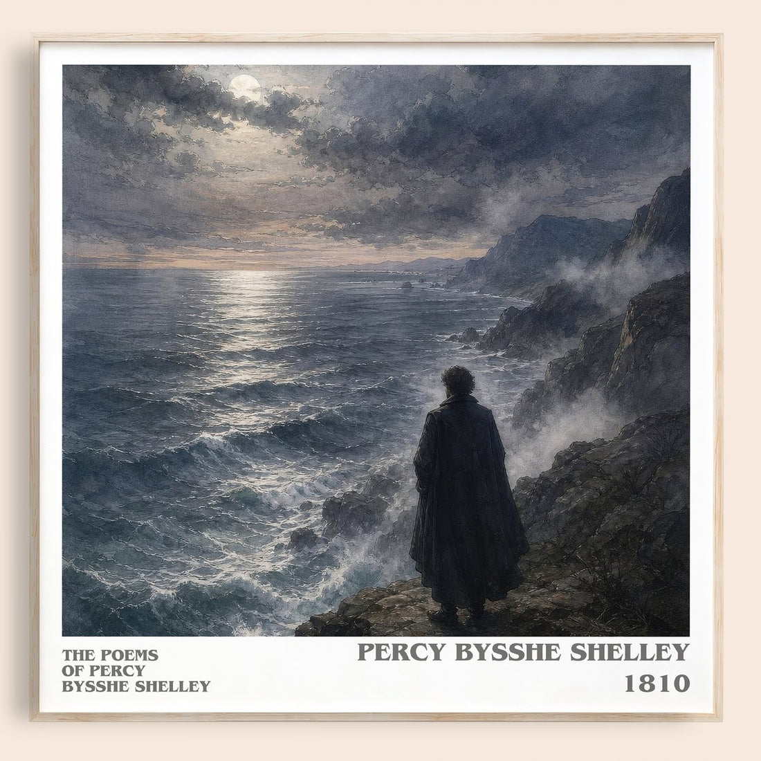 The Poems of Percy Bysshe Shelley literary book poster by Percy Bysshe Shelley – framed literary art print