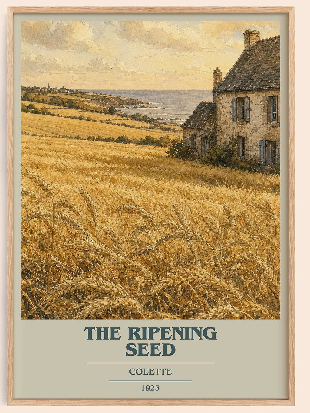 The Ripening Seed book cover book poster by Colette – framed literary art print