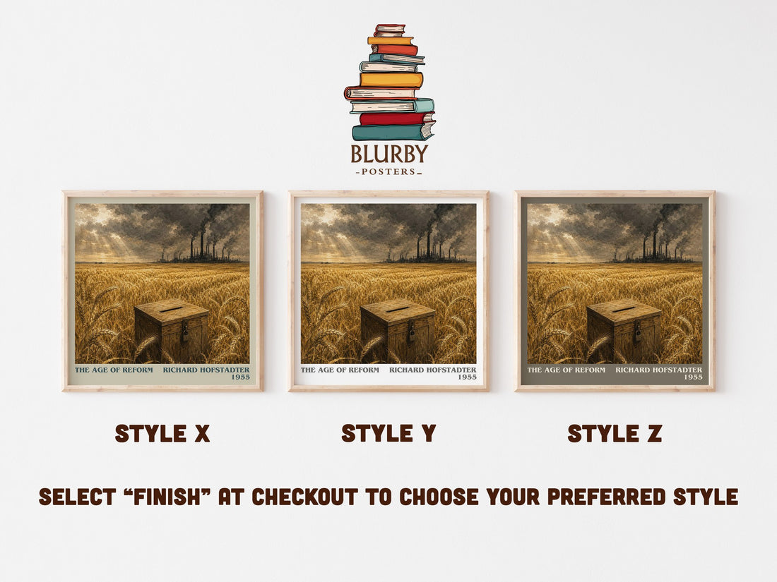 The Age of Reform literary print in frame leaning in hallway – non fiction wall art (mockup)