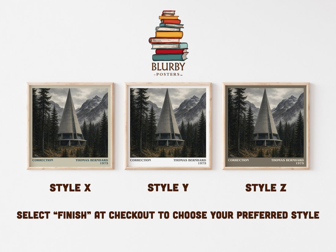 Correction literary print in frame leaning in hallway – literary fiction wall art (mockup)