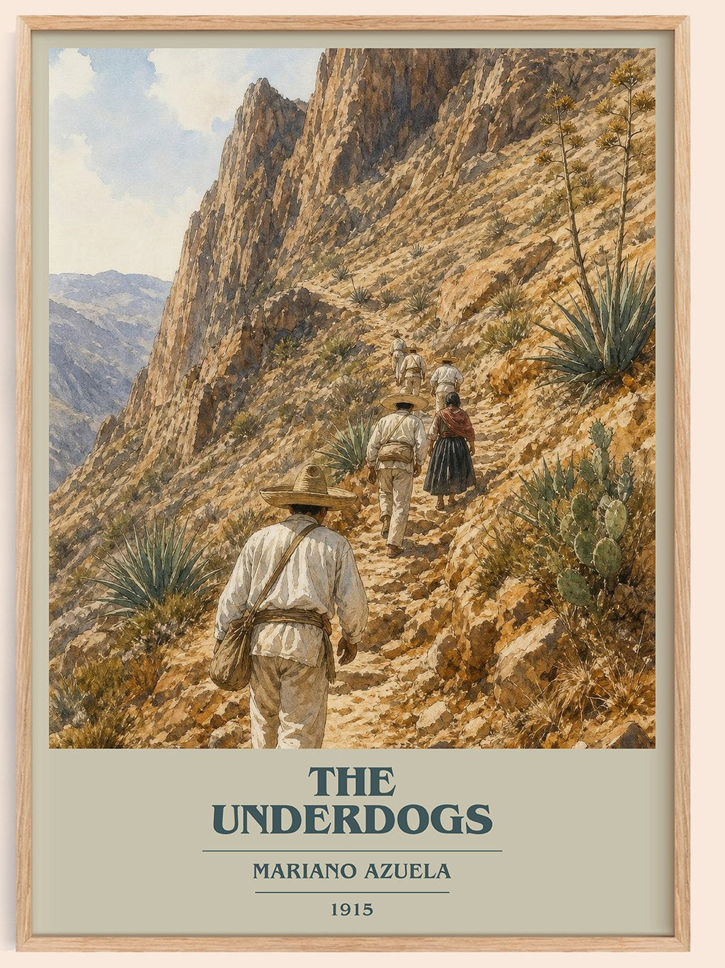 The Underdogs book cover book poster by Mariano Azuela – framed literary art print