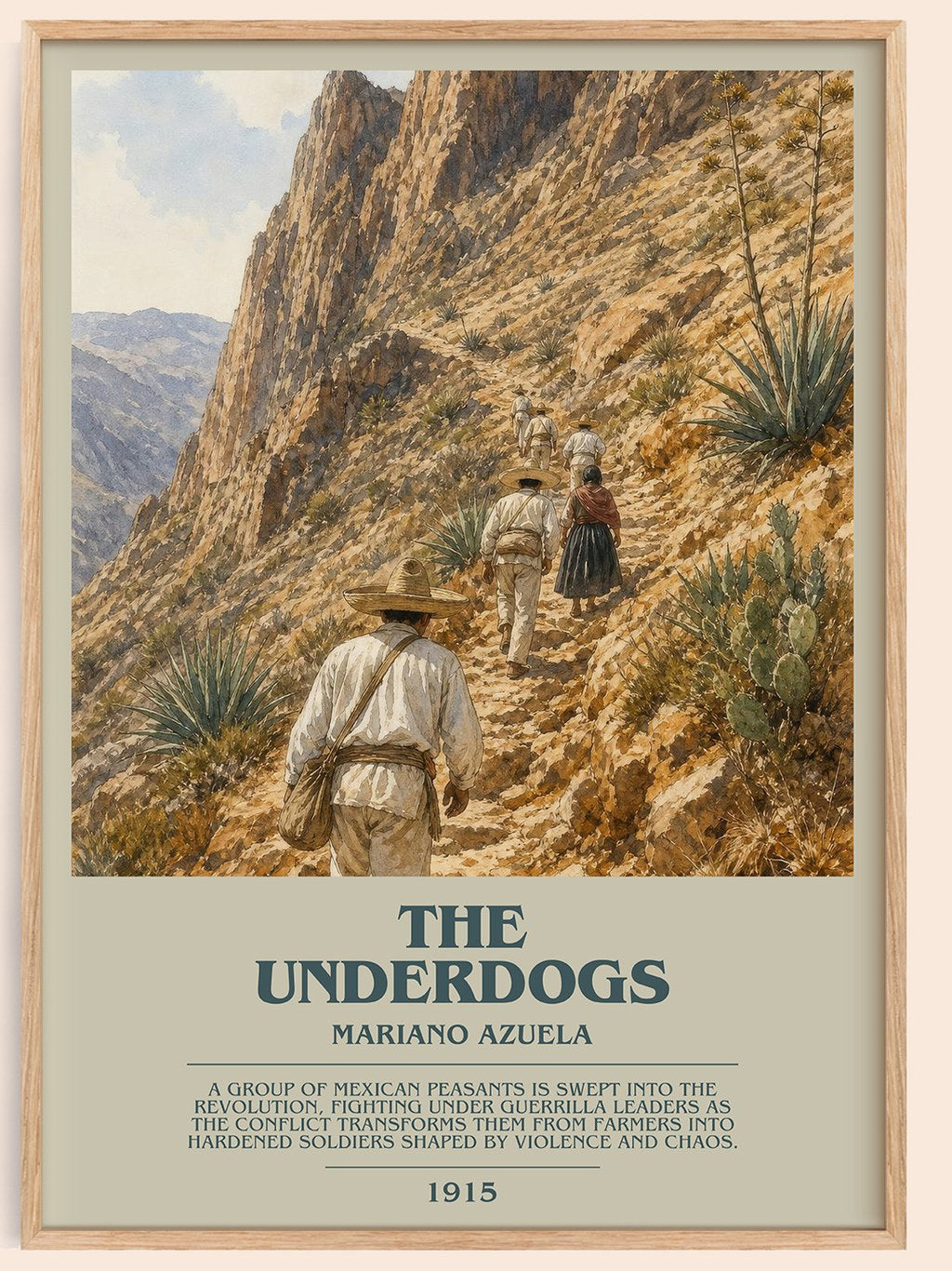 The Underdogs Bookish Wall Art by Mariano Azuela – framed poster