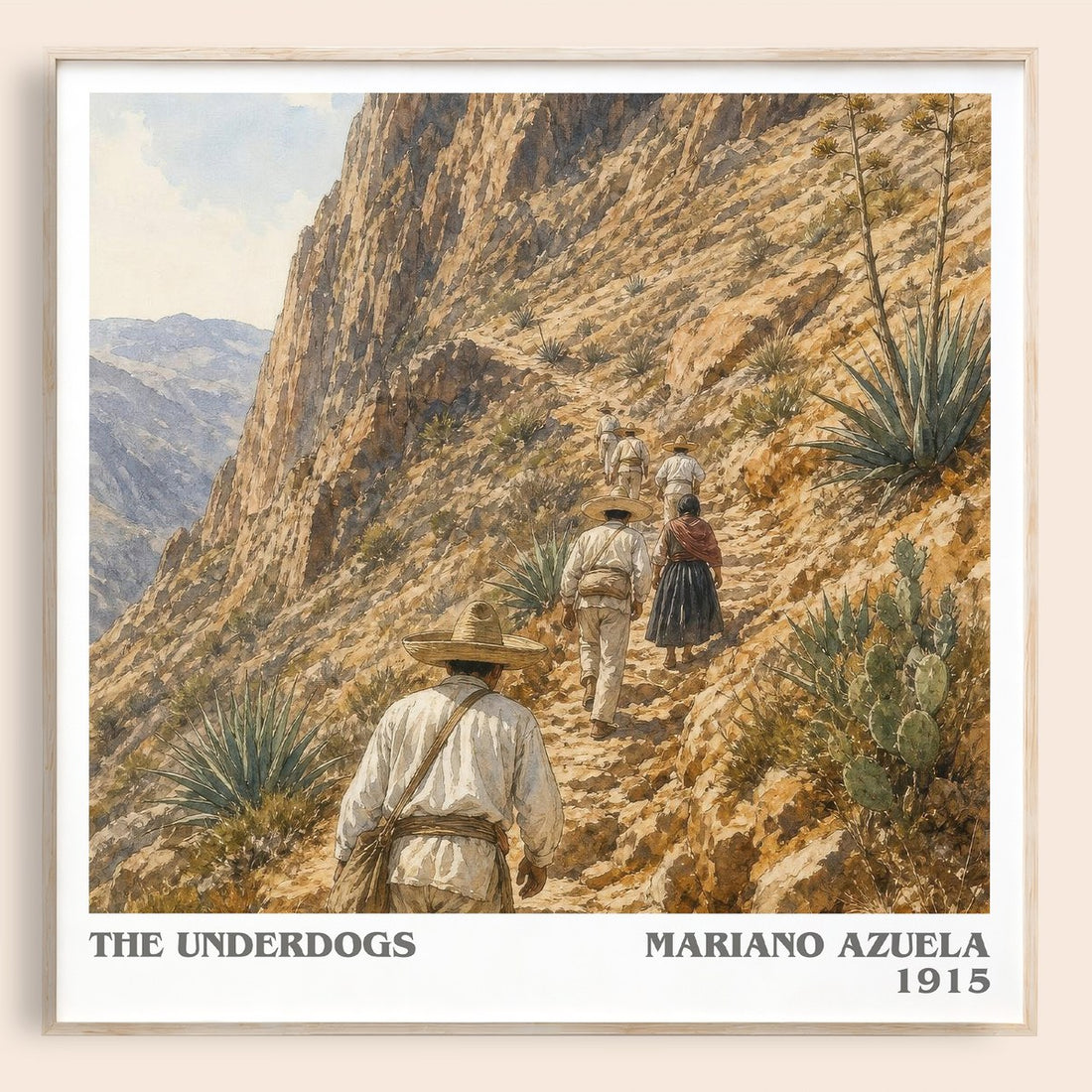 The Underdogs literary book poster by Mariano Azuela – framed literary art print