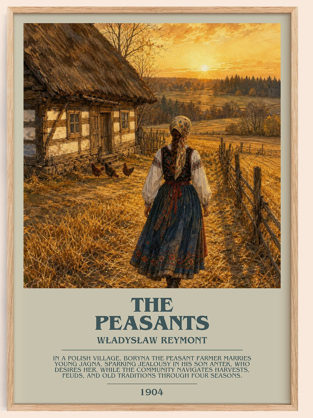 The Peasants Bookish Wall Art by Władysław Reymont – framed poster