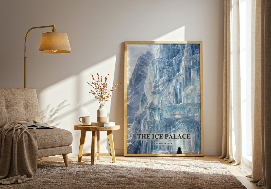 The Ice Palace watercolour print in frame leaning in hallway – literary fiction wall art