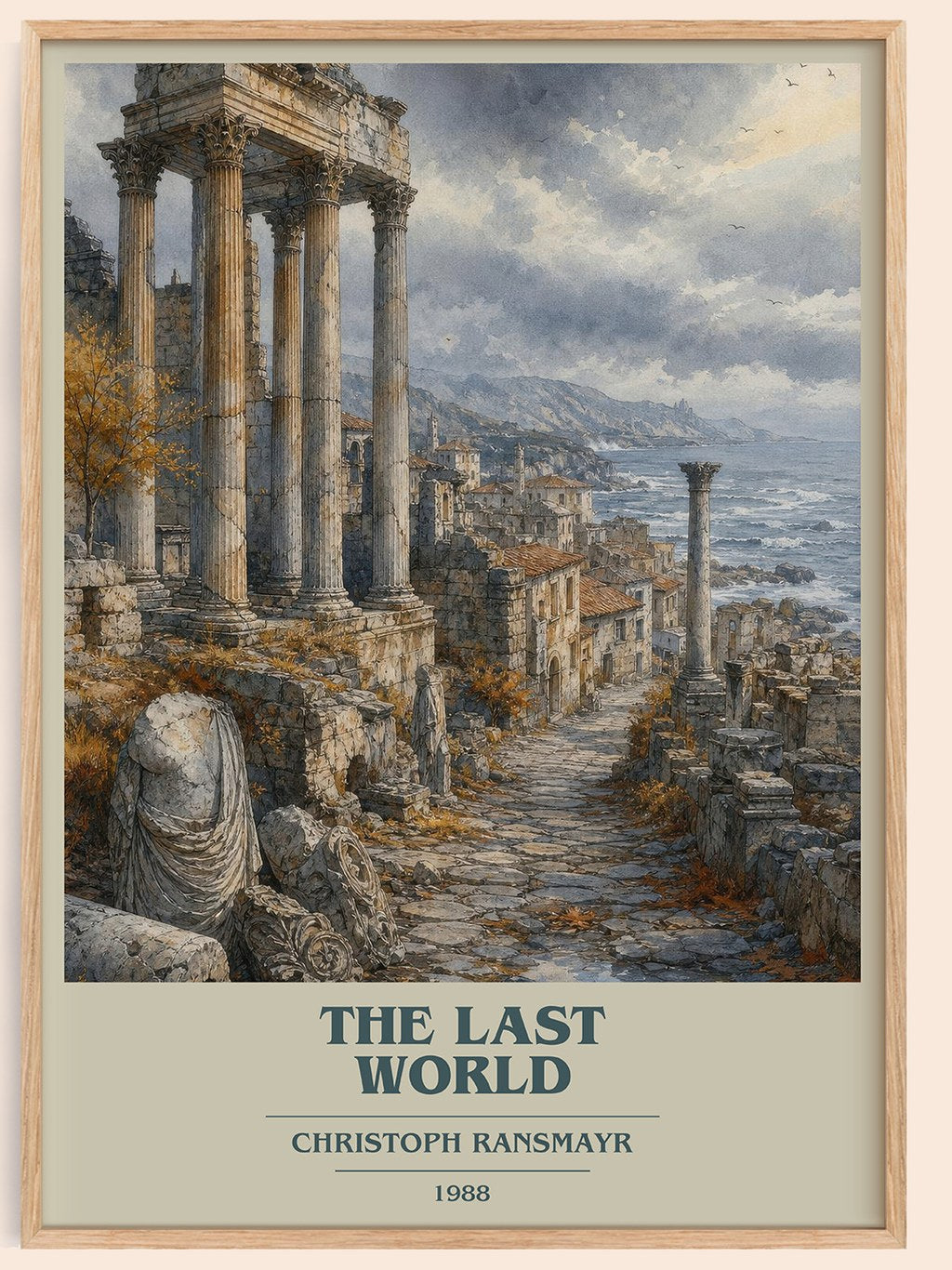 The Last World book cover book poster by Christoph Ransmayr – framed literary art print