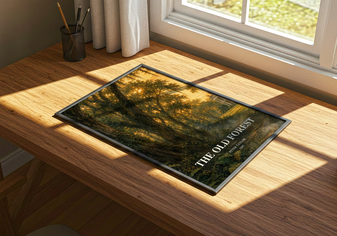 The Old Forest watercolour book poster framed on wall – literary fiction wall art