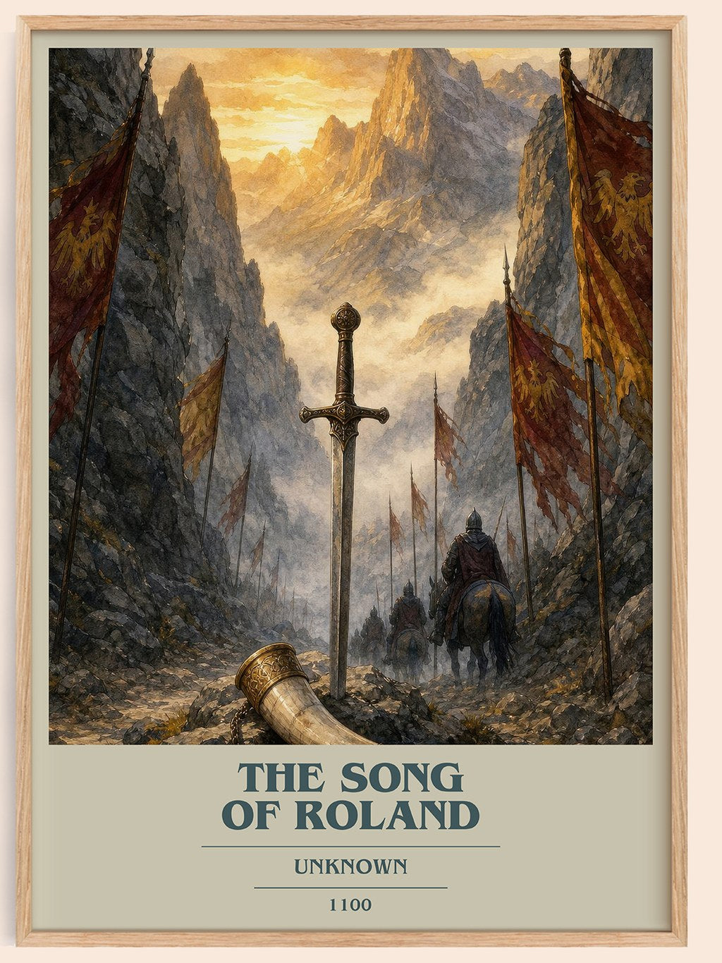 The Song of Roland book cover book poster by Unknown – framed literary art print
