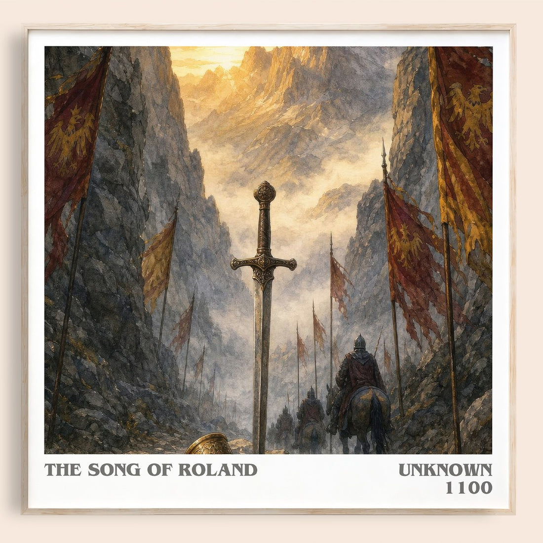 The Song of Roland literary book poster by Unknown – framed literary art print