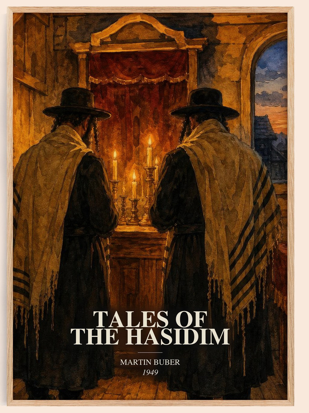 Tales Of The Hasidim watercolour book poster by Martin Buber – framed literary art print