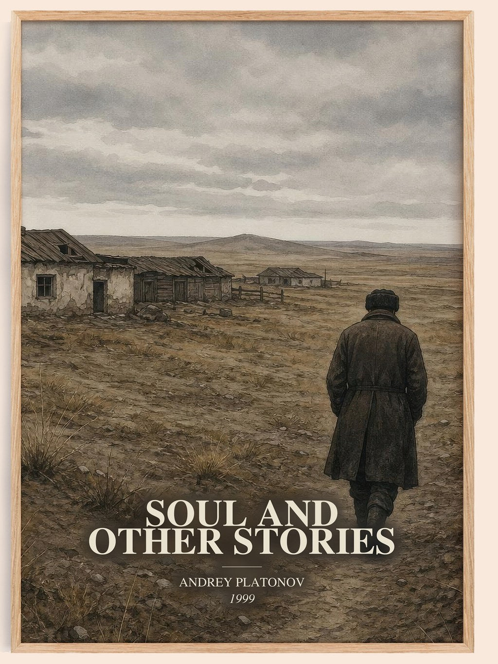 Soul and Other Stories watercolour book poster by Andrey Platonov – framed literary art print