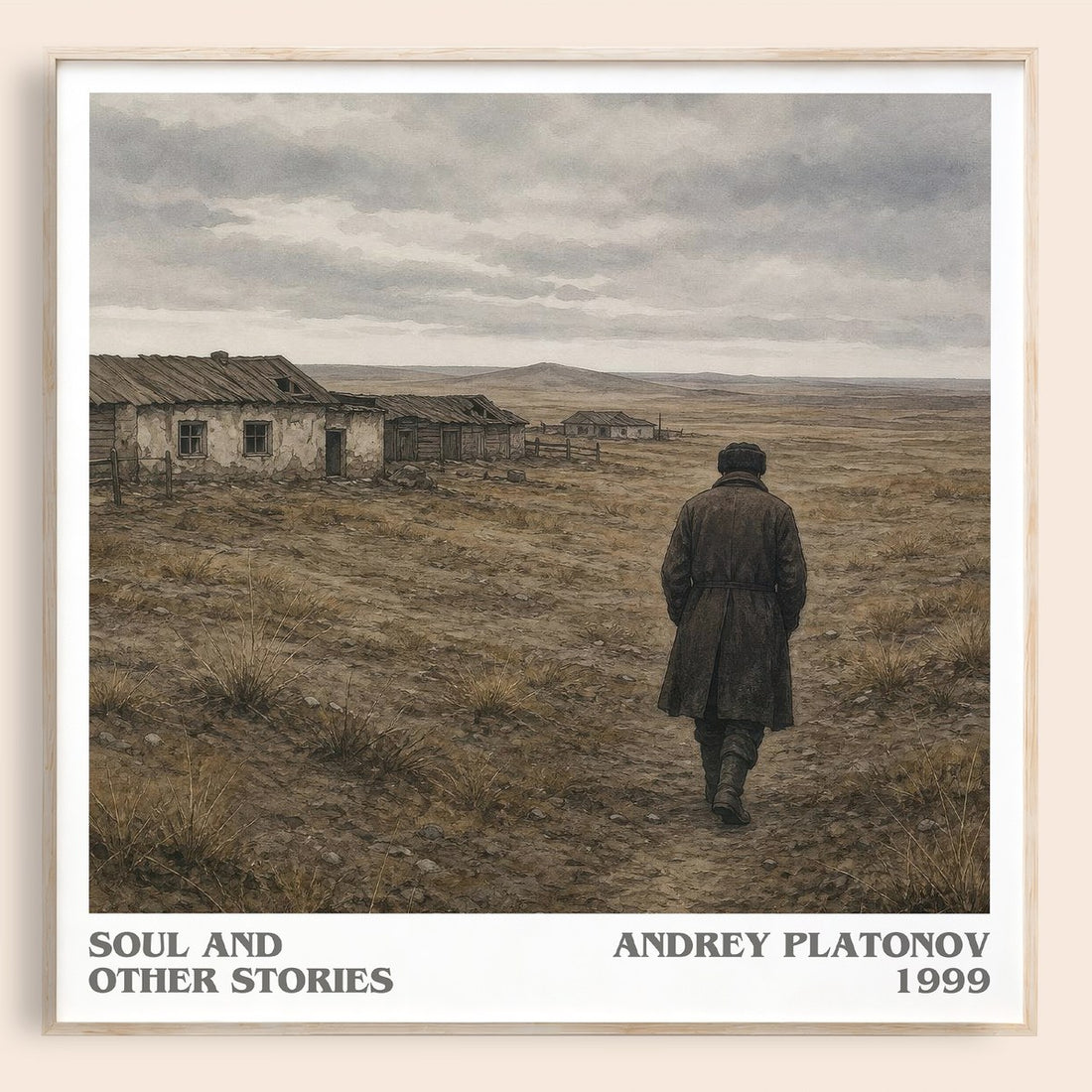 Soul and Other Stories literary book poster by Andrey Platonov – framed literary art print