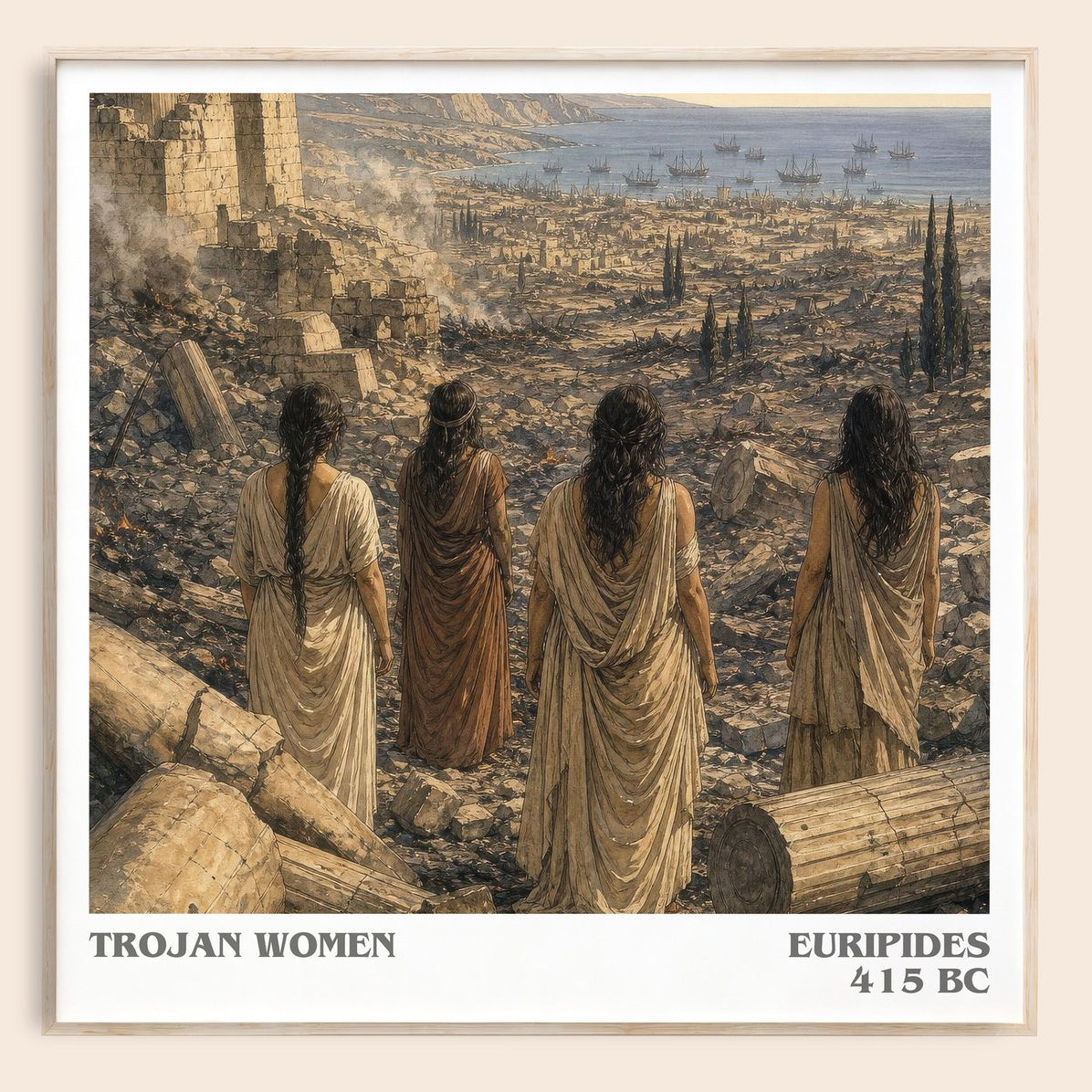 Trojan Women literary book poster by Euripides – framed literary art print
