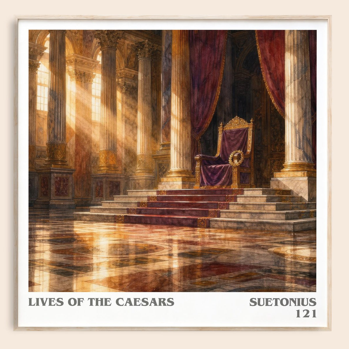 Lives of the Caesars literary book poster by Suetonius – framed literary art print