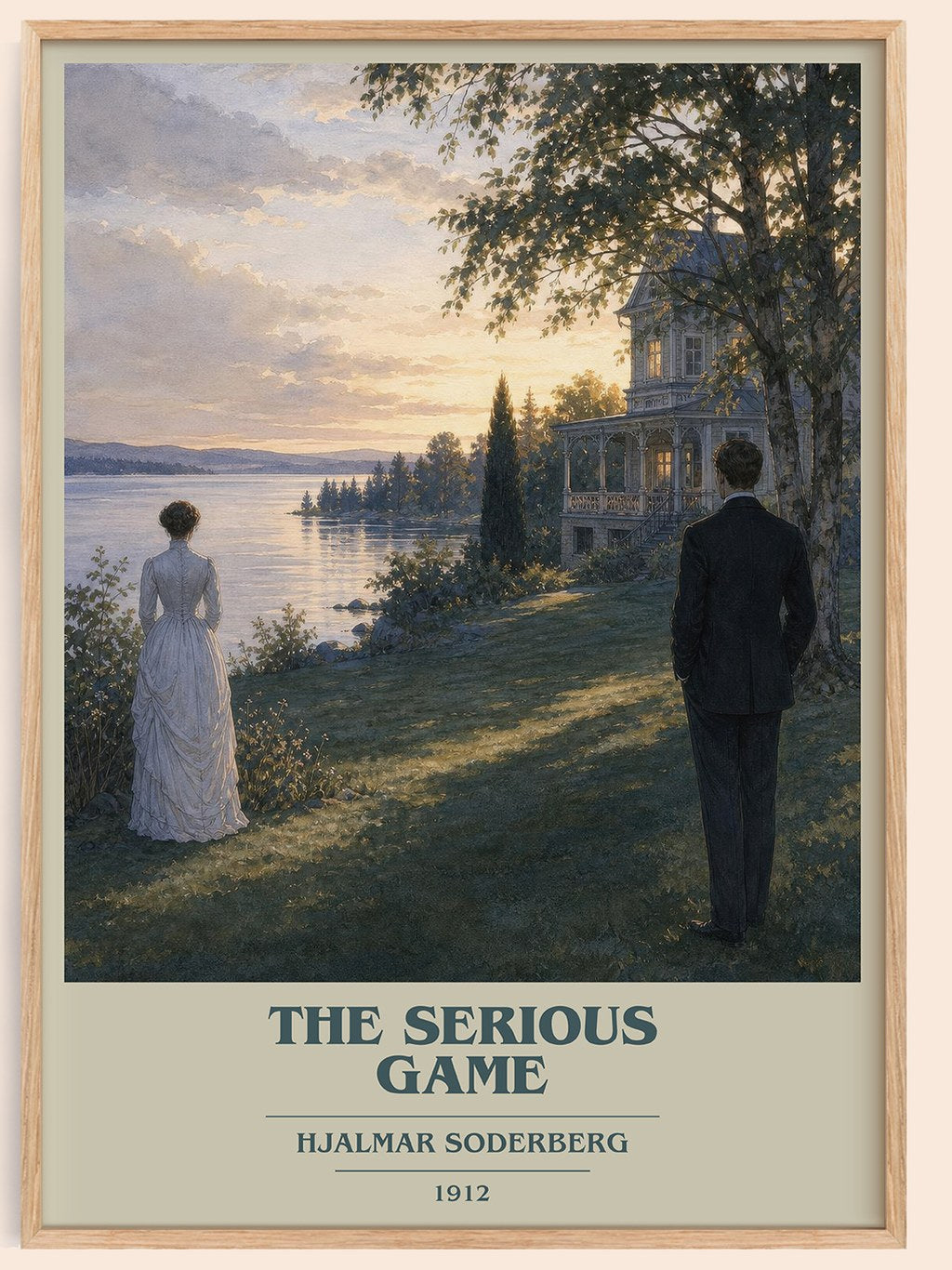 The Serious Game book cover book poster by Hjalmar Soderberg – framed literary art print