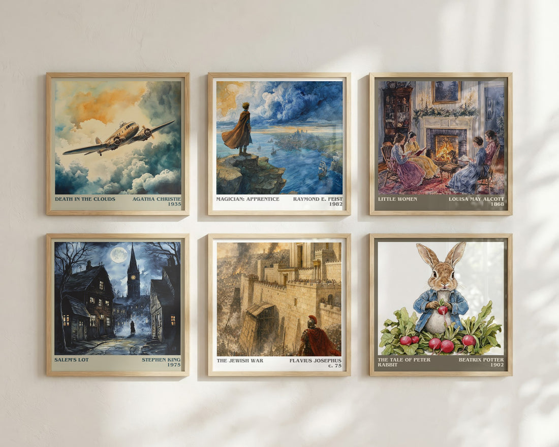 The Jewish War literary print in frame leaning in hallway – non fiction wall art