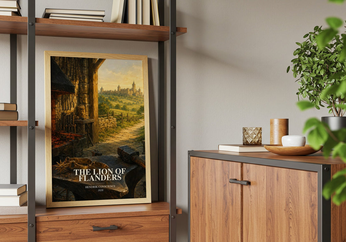The Lion of Flanders book watercolour illustration paper finish options – matte satin gloss