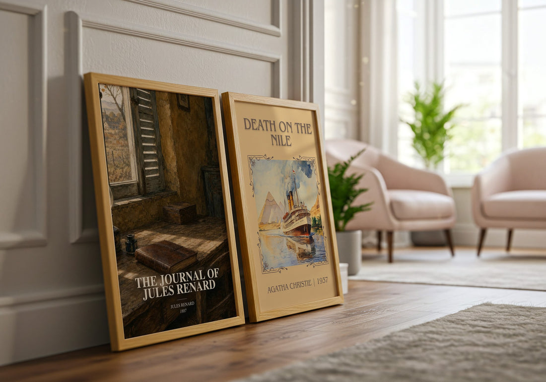 The Journal of Jules Renard watercolour print framed by window – literary home decor