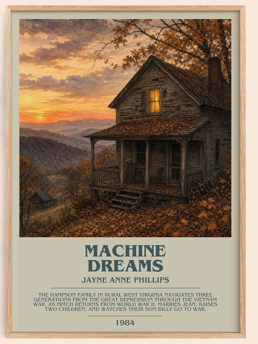 Machine Dreams Bookish Wall Art by Jayne Anne Phillips – framed poster
