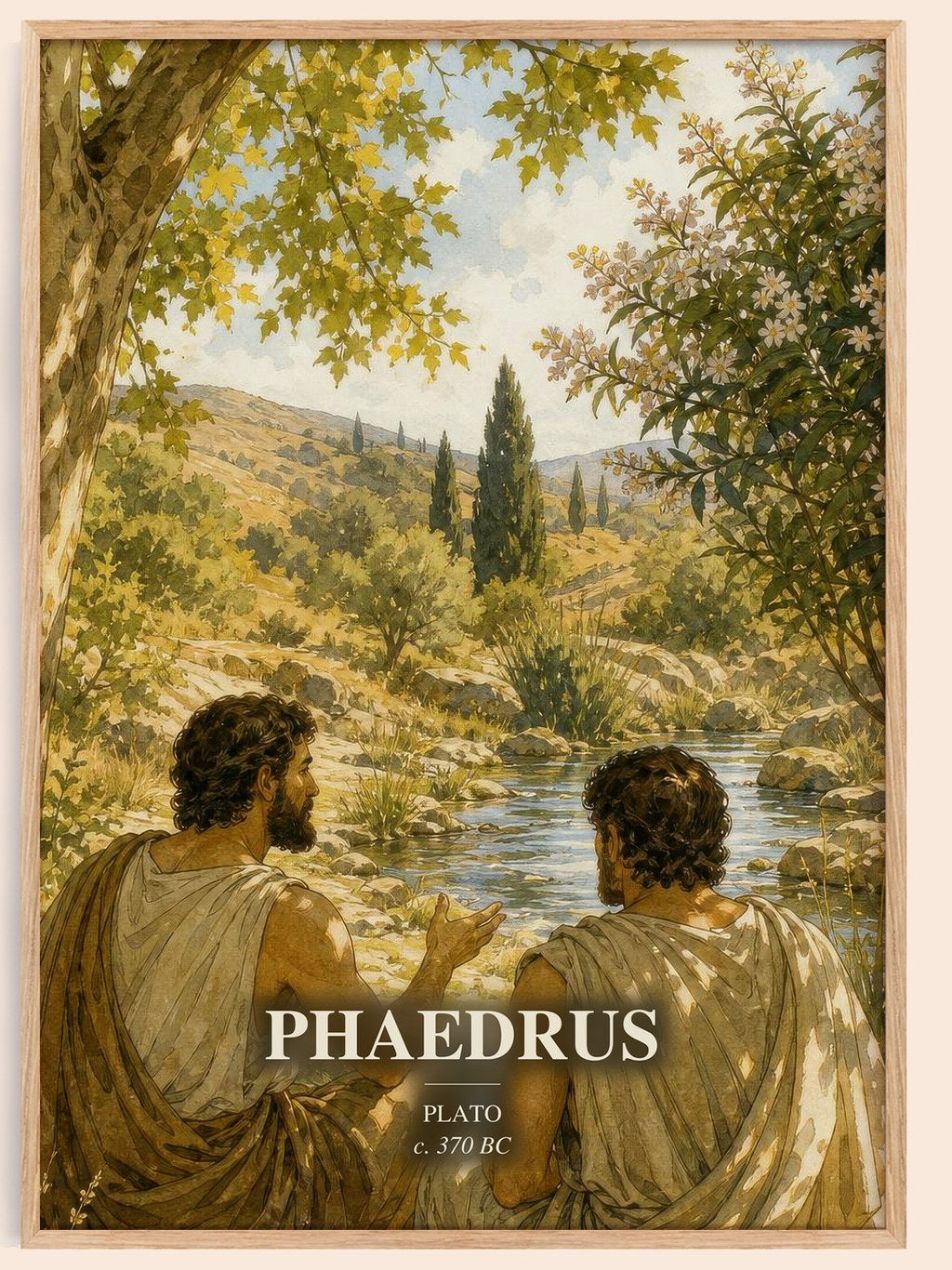 Phaedrus watercolour book poster by Plato – framed literary art print