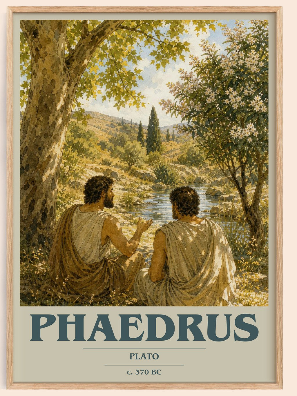 Phaedrus book cover book poster by Plato – framed literary art print