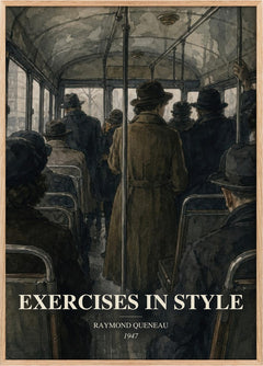 Exercises in Style Book Watercolour Illustration by Raymond Queneau