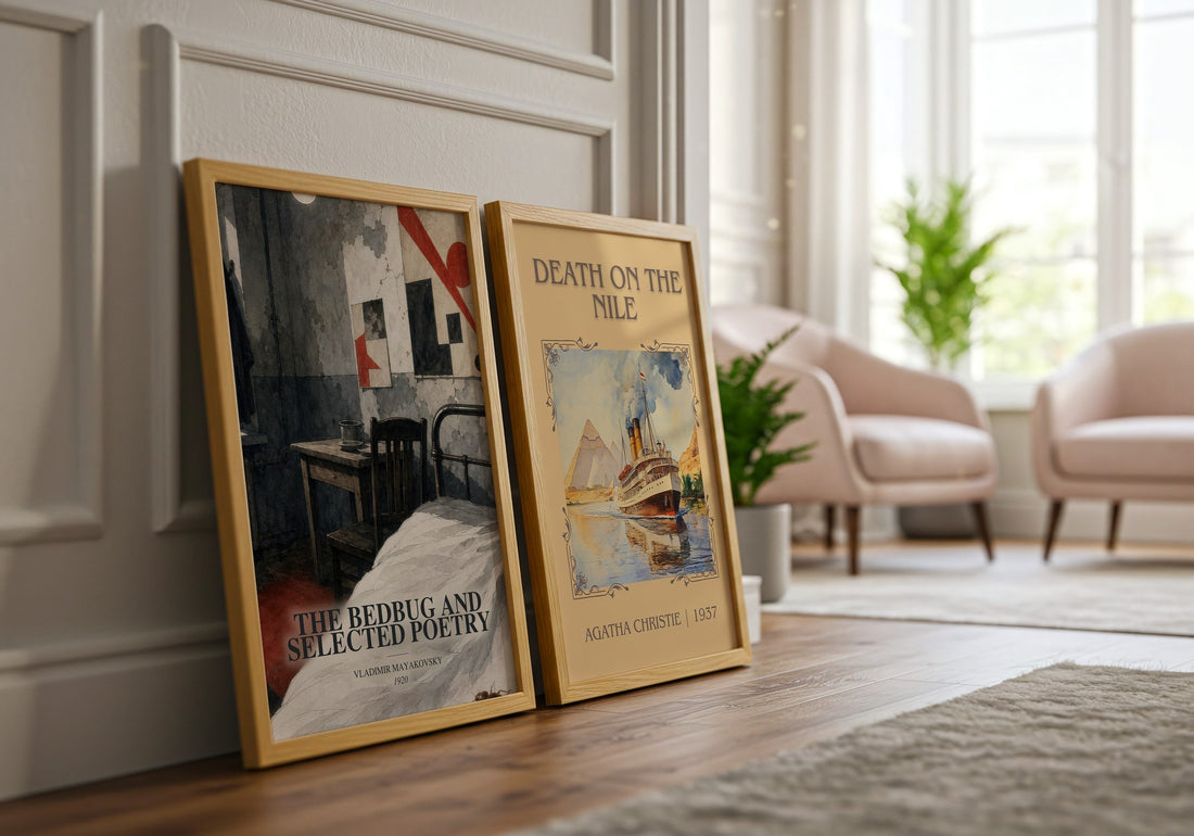 The Bedbug And Selected Poetry watercolour print framed by window – literary home decor