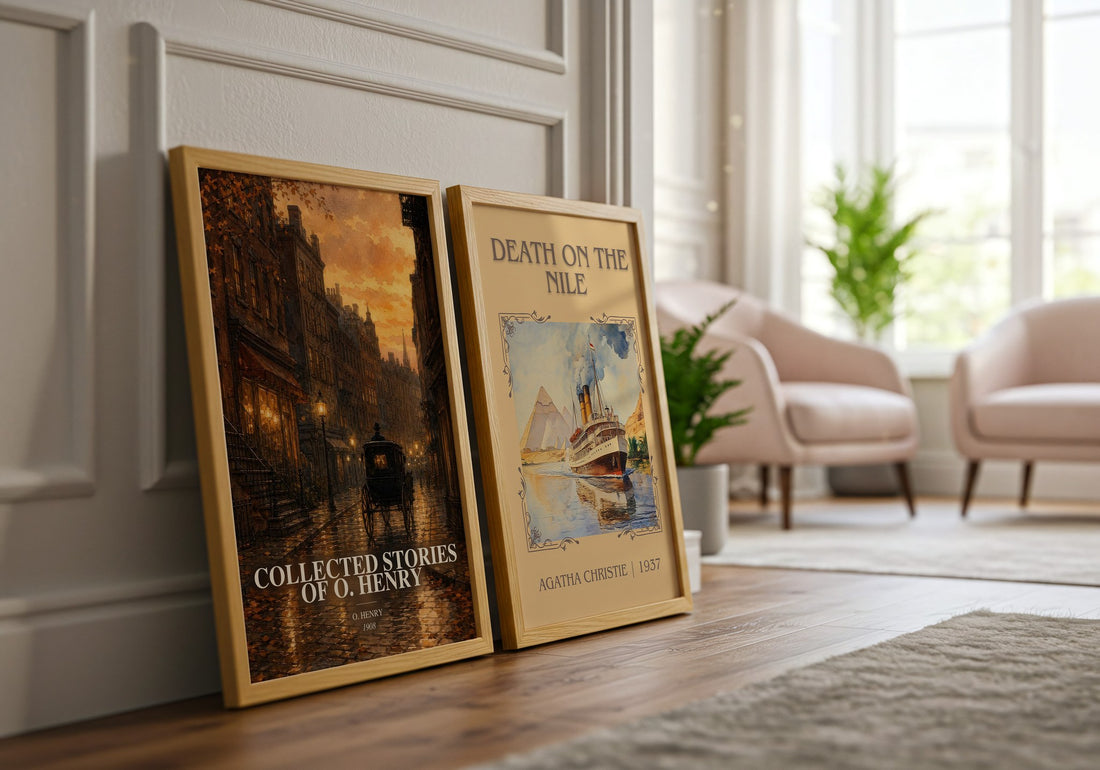 Collected Stories Of O. Henry watercolour print framed by window – literary home decor