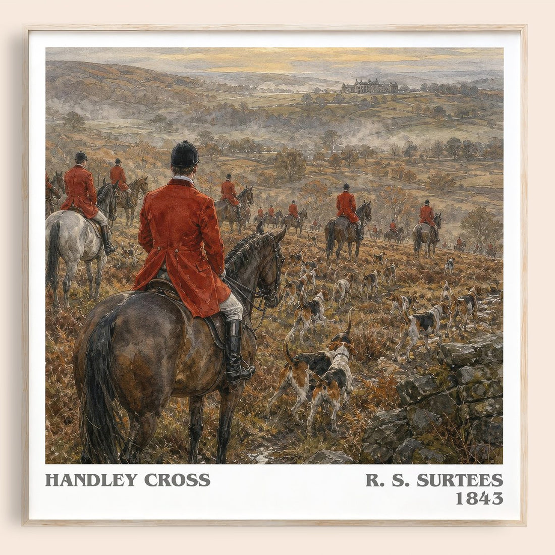 Handley Cross literary book poster by R. S. Surtees – framed literary art print