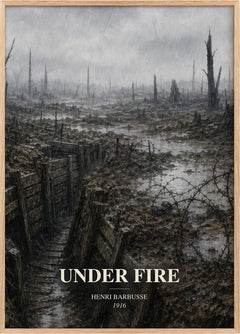 Under Fire Book Watercolour Illustration by Henri Barbusse