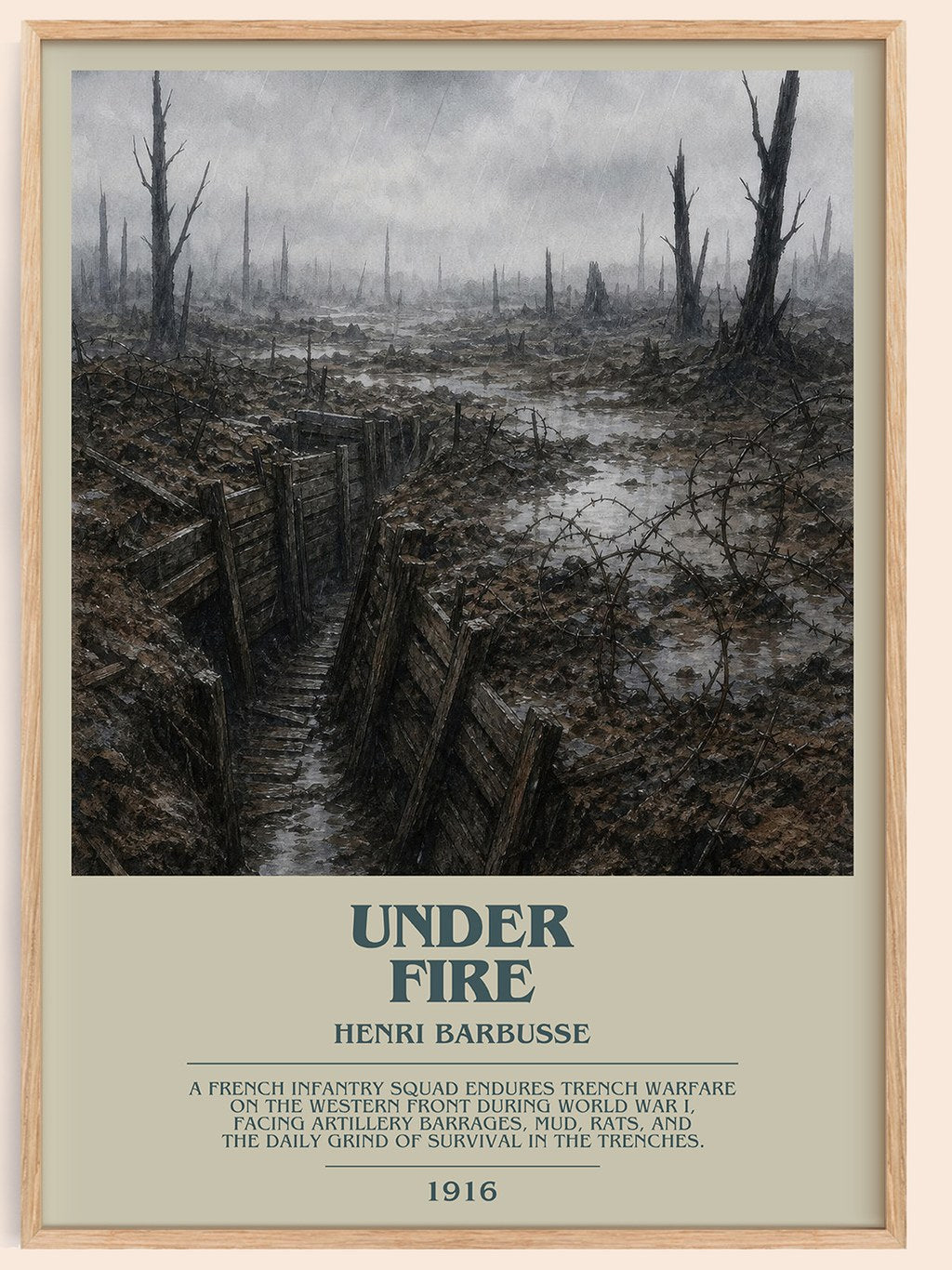 Under Fire Bookish Wall Art by Henri Barbusse – framed poster