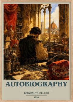 Autobiography Book Cover Poster by Benvenuto Cellini