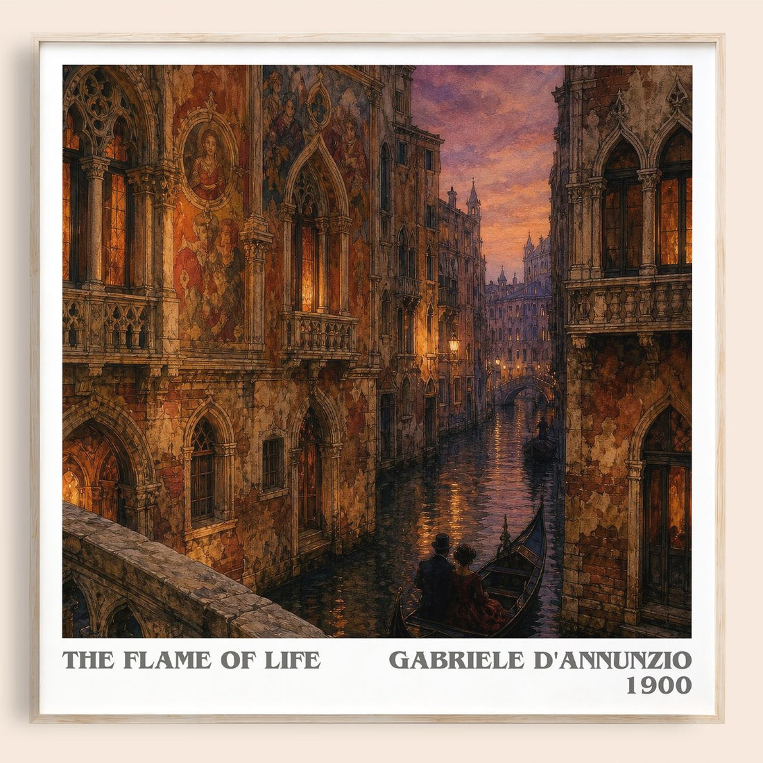 The Flame Of Life literary book poster by Gabriele D'Annunzio – framed literary art print