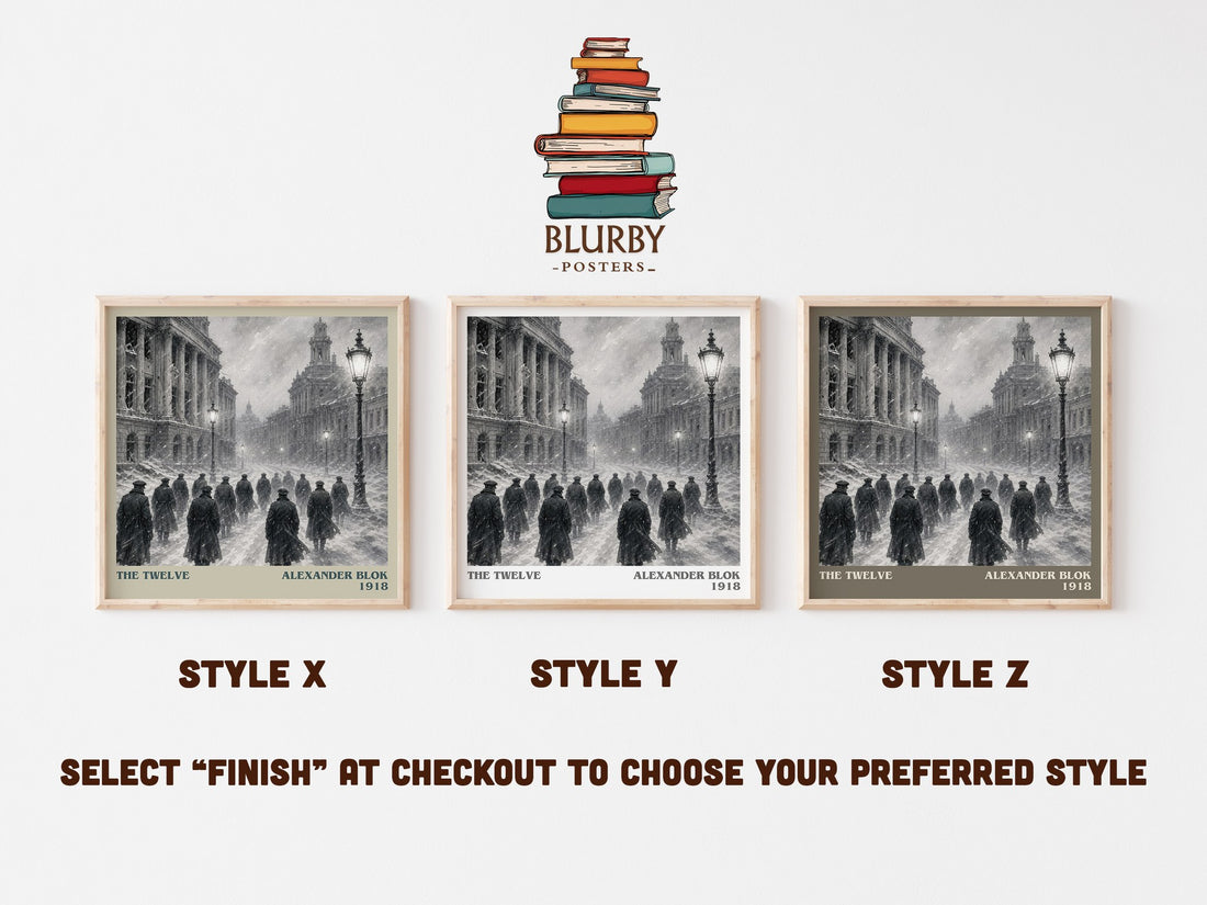 The Twelve literary print in frame leaning in hallway – poetry wall art (mockup)