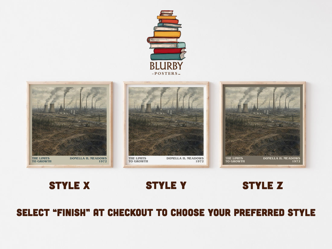 The Limits To Growth literary print in frame leaning in hallway – __new__:educational wall art (mockup)