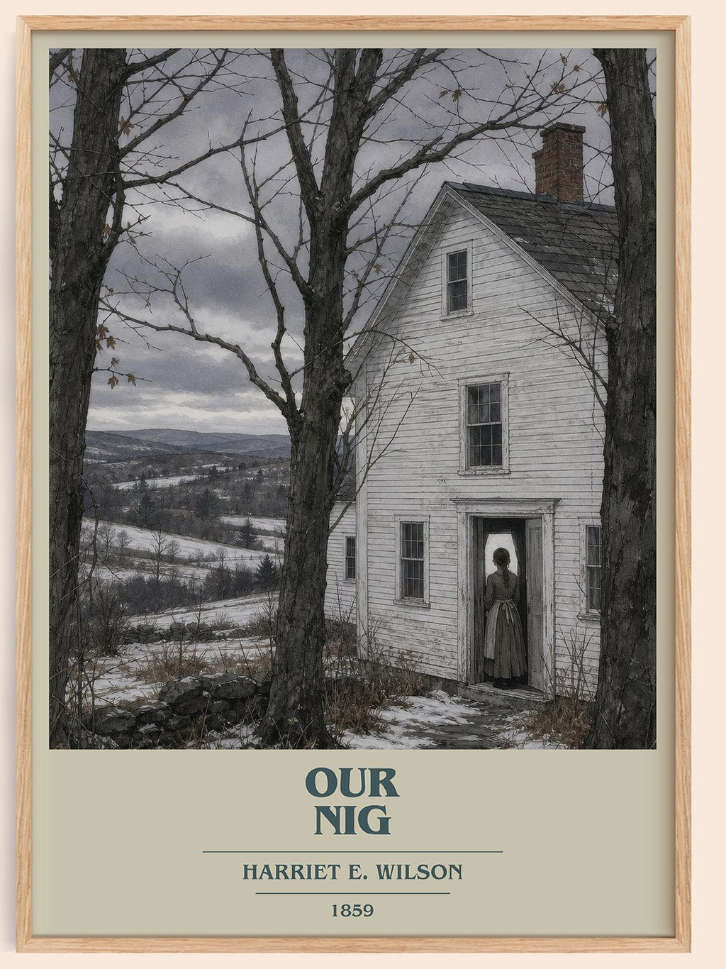 Our Nig book cover book poster by Harriet E. Wilson – framed literary art print