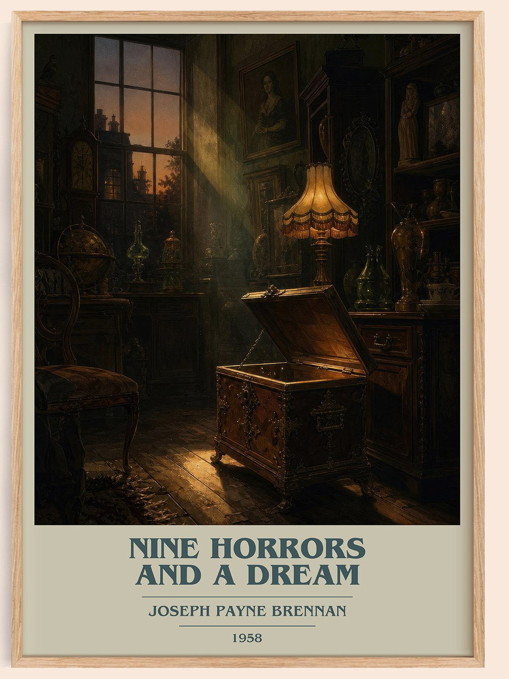 Nine Horrors And A Dream book cover book poster by Joseph Payne Brennan – framed literary art print